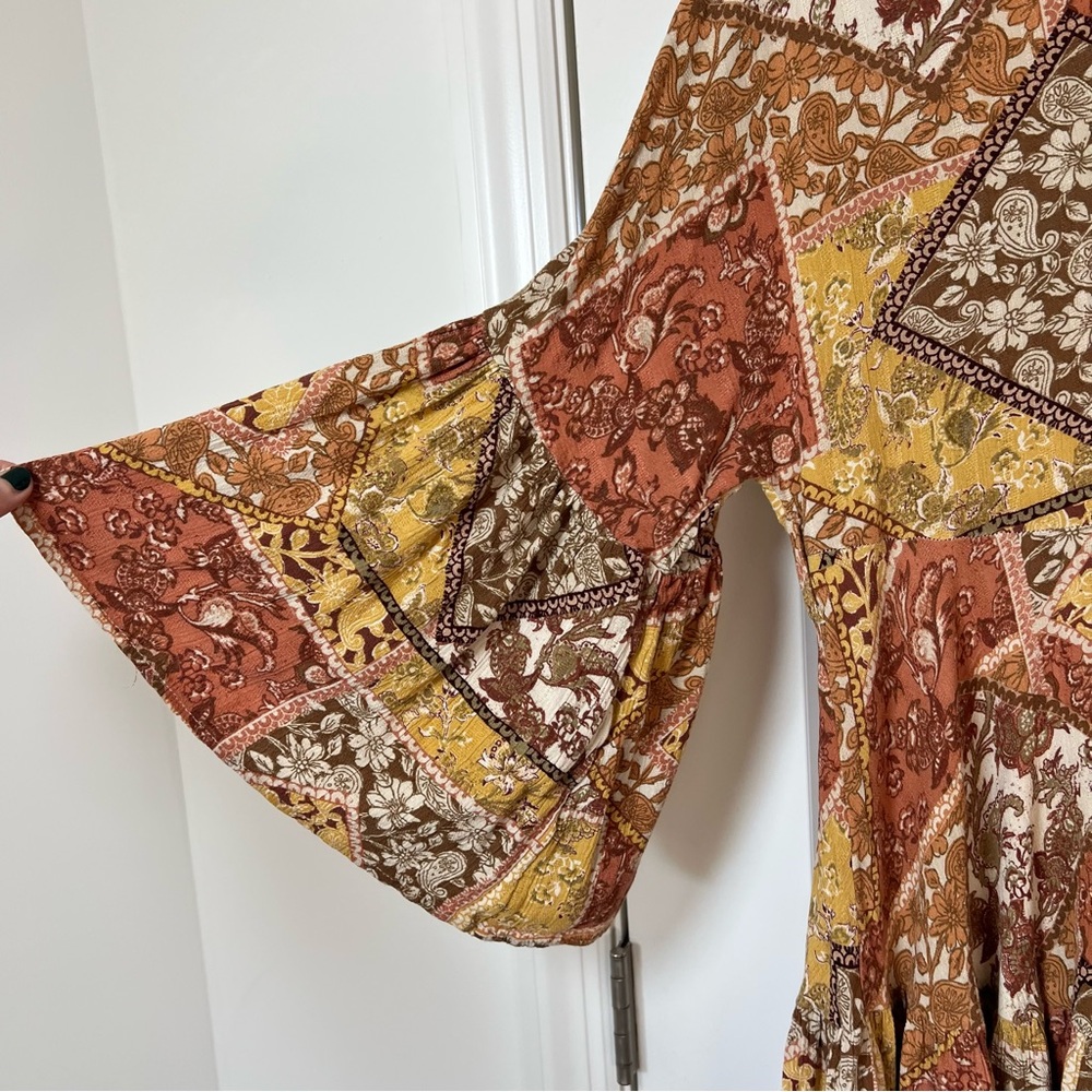 Rip Curl Oversized Boho Floral Patchwork Flowy Dr… - image 8